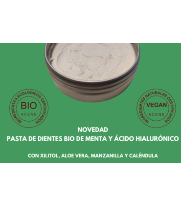 Dentífrico bio con Menta y Ácido Hialurónico (Sin Flúor)